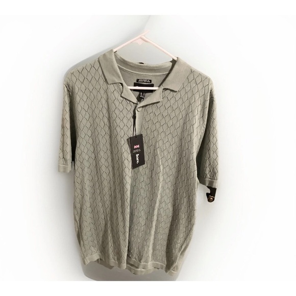Threadbare Mens Knitted Green Polo Shirt Size XL Pullover Casual New - Picture 1 of 4